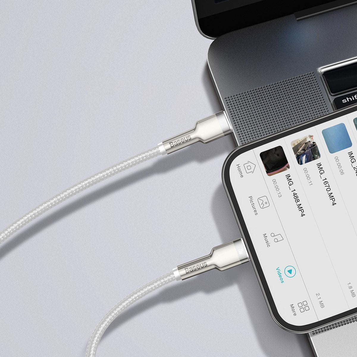 USB-C cable for Lightning Baseus Cafule, PD, 20W, 2m (white)_16