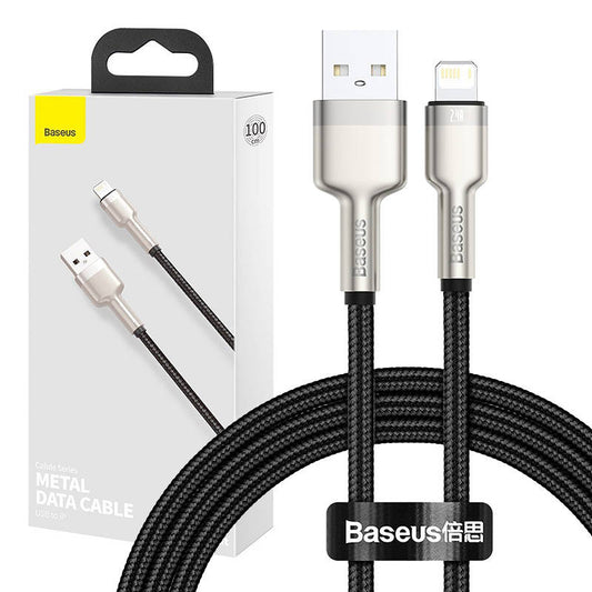 USB cable for Lightning Baseus Cafule, 2.4A, 1m (black)_0