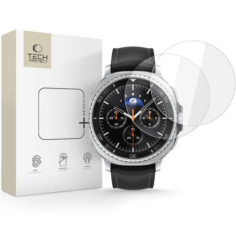 Tech-Protect Glass Fit+ 2-pack tempered glass for Samsung Galaxy Watch 8 Classic 46 mm - transparent_0