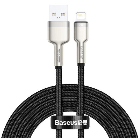 USB cable for Lightning Baseus Cafule, 2.4A, 2m (black)_0
