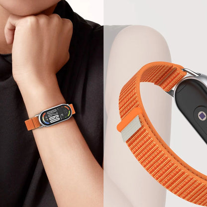 Tech-Protect Nylon Pro Strap for Xiaomi Smart Band 8/9/10/NFC - Black and Orange_2