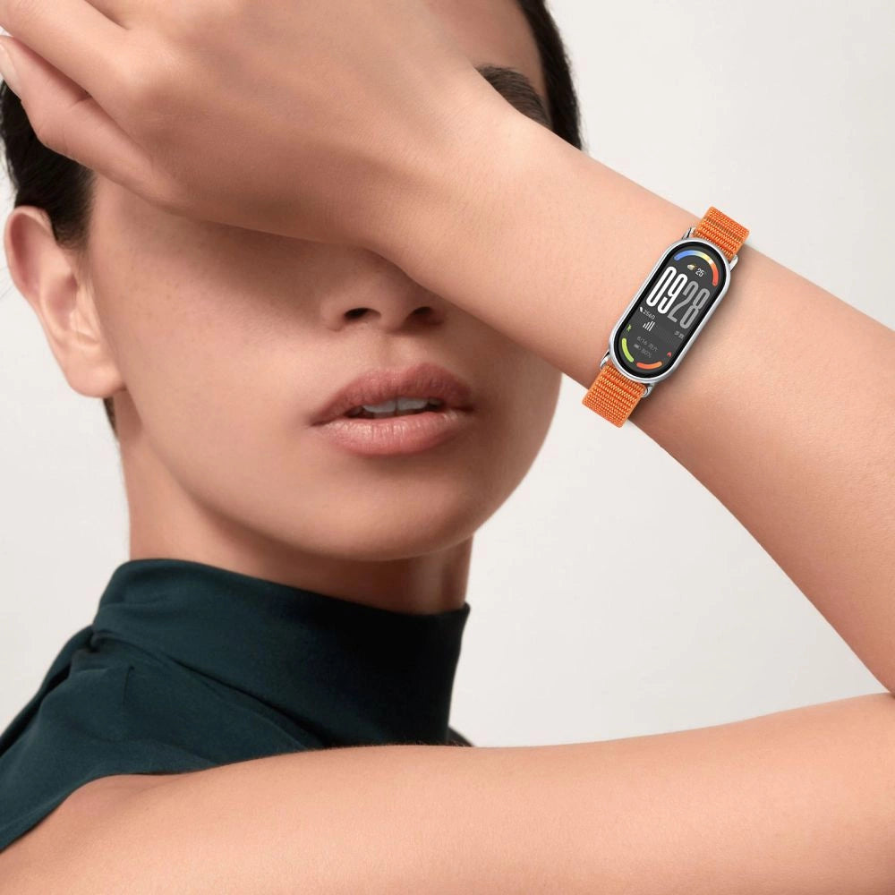 Tech-Protect Nylon Pro Strap for Xiaomi Smart Band 8/9/10/NFC - Black and Orange_3