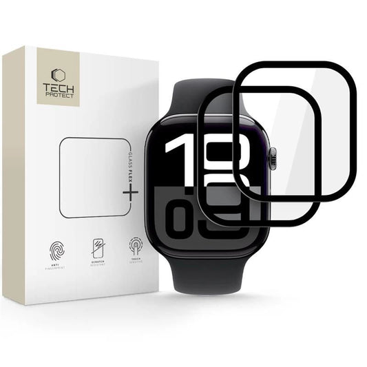 Tech-Protect Glass Flex+ Hybrid Glass 2-pack for Apple Watch 10 46mm - Black_0