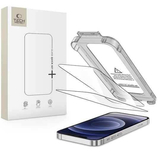 Tech-Protect Quick Set+ 2-pack tempered glass for iPhone 12 / 12 Pro - black_0