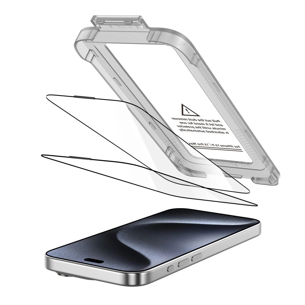 Tech-Protect Quick Set+ 2-pack tempered glass for iPhone 15 Pro - black_1