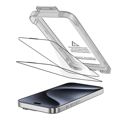 Tech-Protect Quick Set+ 2-pack tempered glass for iPhone 15 Pro - black_1