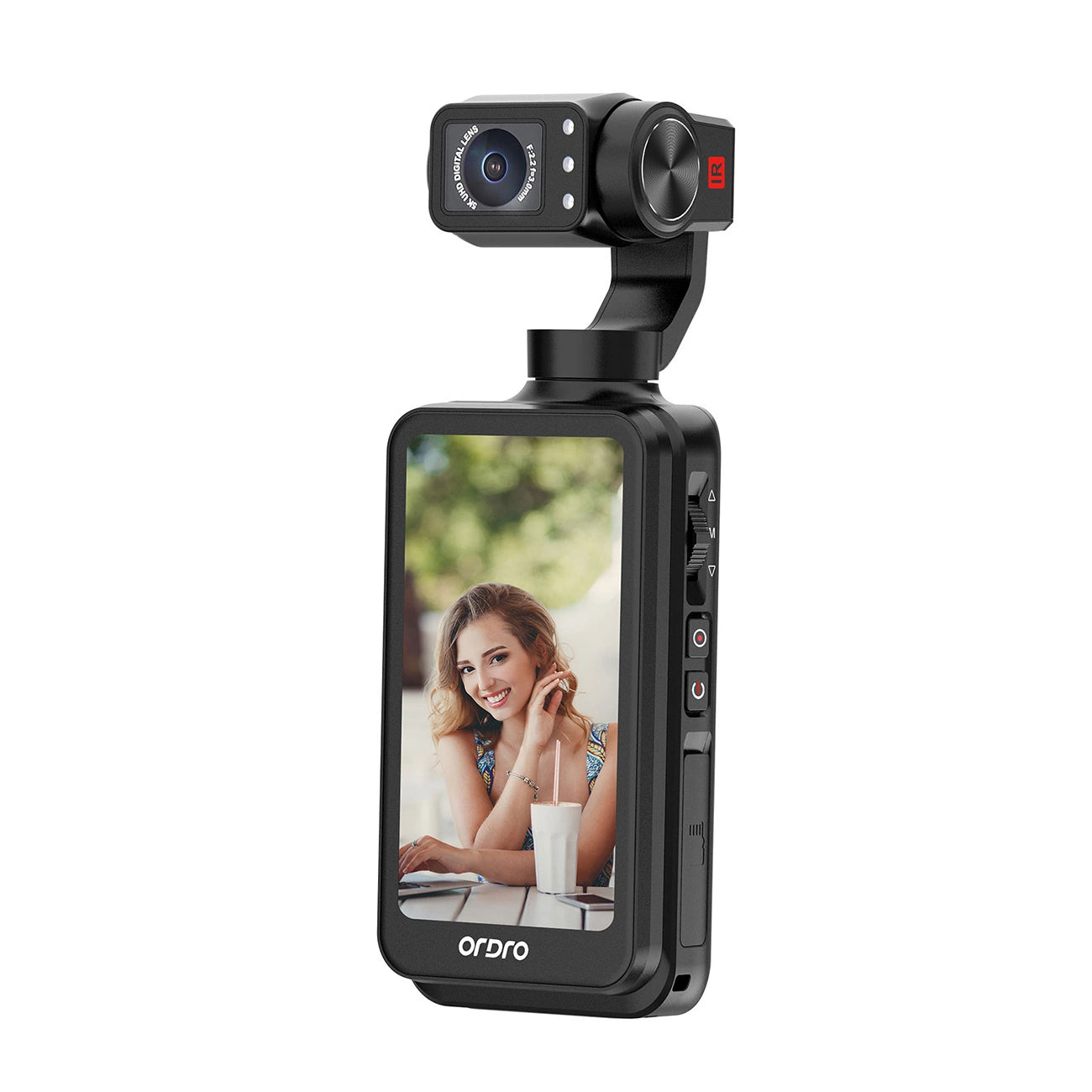 Ordro Pocket M5 3-Axis Gimbal Camera, 5K, for Vlogging and YouTube – Black_1
