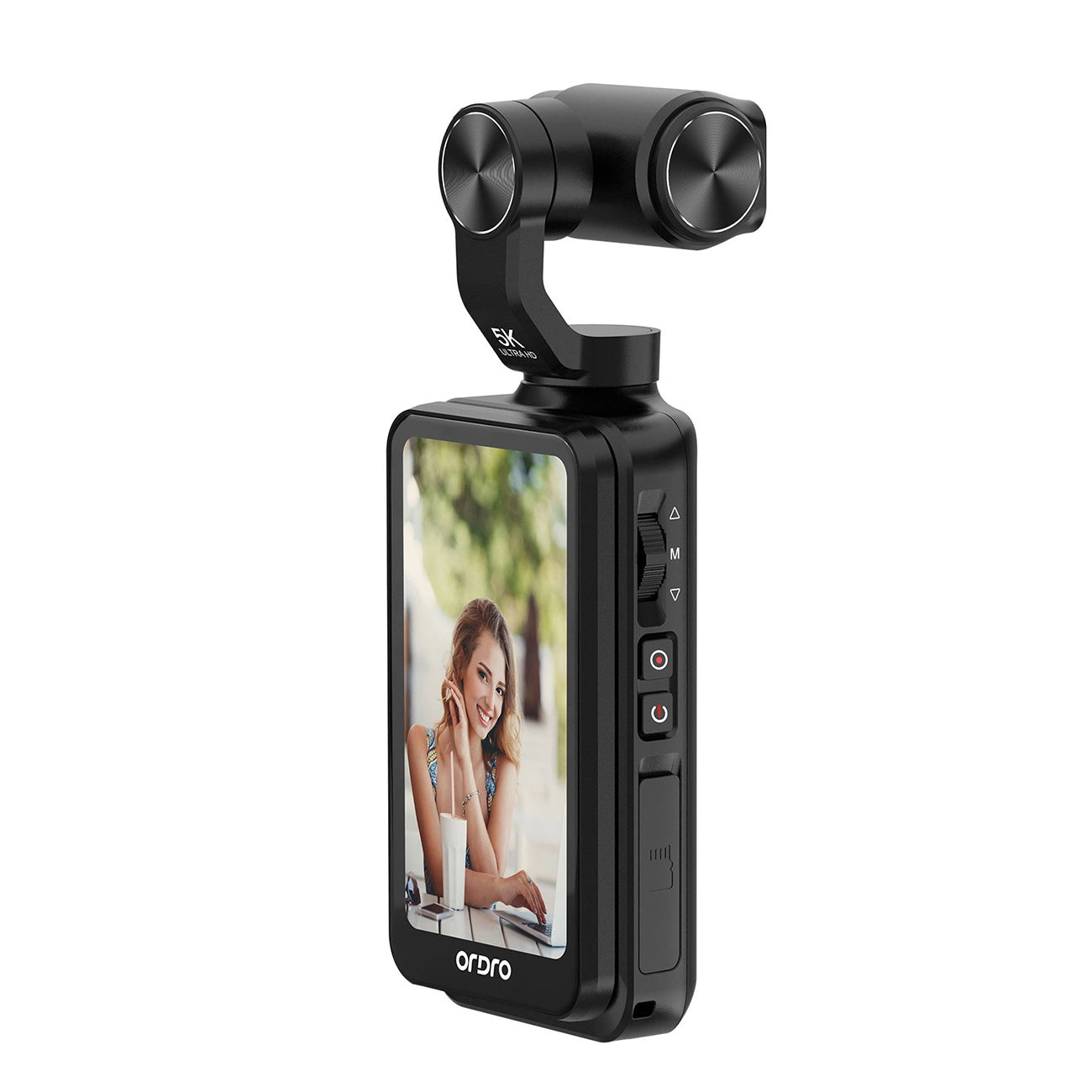 Ordro Pocket M5 3-Axis Gimbal Camera, 5K, for Vlogging and YouTube – Black_2