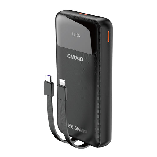 Dudao K15Pro Power Bank 20000mAh 22.5W PD USB-C / USB-A / Built-in Lightning and USB-C Cables - Black_0