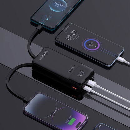 Dudao K15Pro Power Bank 20000mAh 22.5W PD USB-C / USB-A / Built-in Lightning and USB-C Cables - Black_4