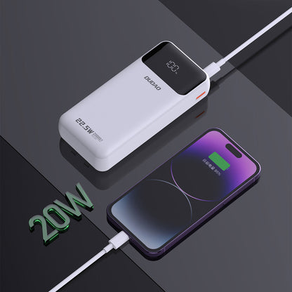 Dudao K15Pro Power Bank 20000mAh 22.5W PD USB-C / USB-A / Built-in Lightning and USB-C Cables - White_4