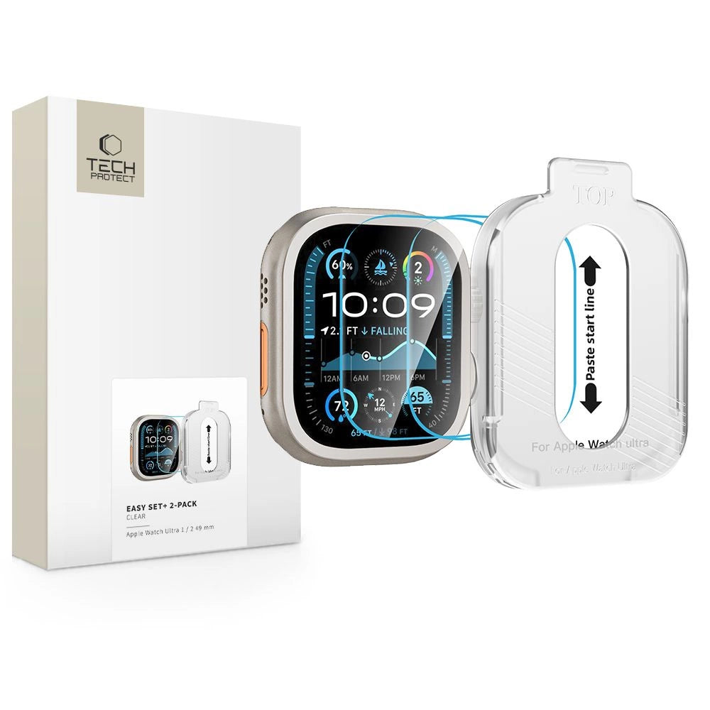 Tech-Protect Easy Set+ Tempered Glass 2-pack for Apple Watch Ultra 1/2 49mm - Clear_0