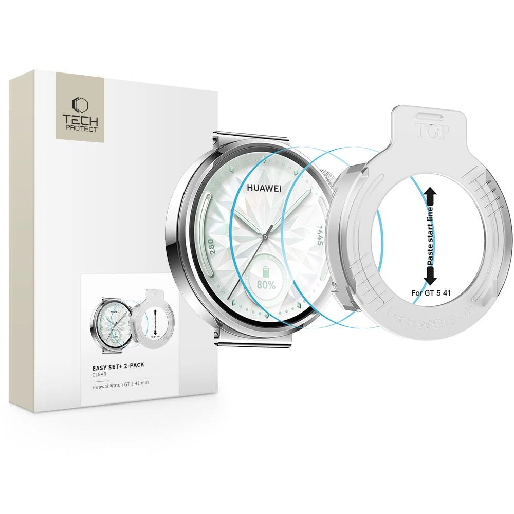 Tech-Protect Easy Set+ 2-pack tempered glass for Huawei Watch GT 5 41 mm - transparent_0