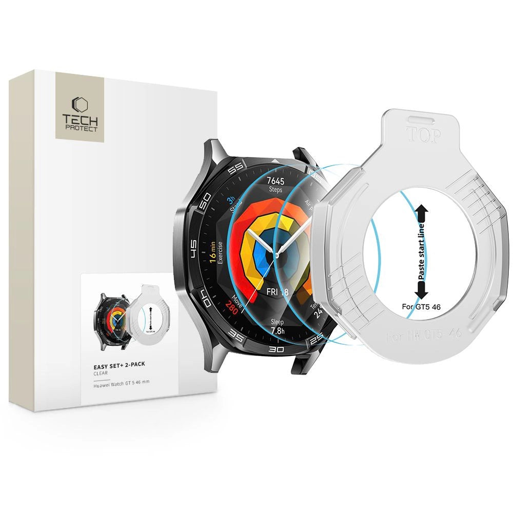 Tech-Protect Easy Set+ 2-pack tempered glass for Huawei Watch GT 5 46 mm - transparent_0