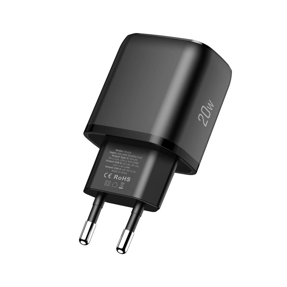 Tech-Protect NCA20 PD 20W / QC3.0 USB-A / USB-C wall charger - black_2