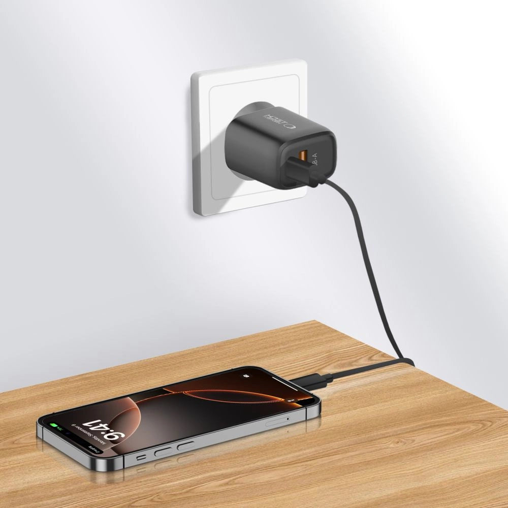 Tech-Protect NCA20 PD 20W / QC3.0 USB-A / USB-C wall charger - black_5