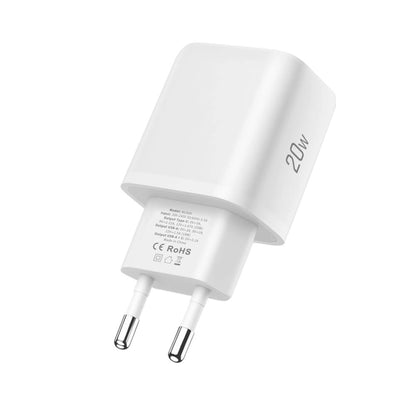 Tech-Protect NCA20 PD 20W QC3.0 USB-A / USB-C Wall Charger + USB-C / USB-C Cable 100cm - White_4