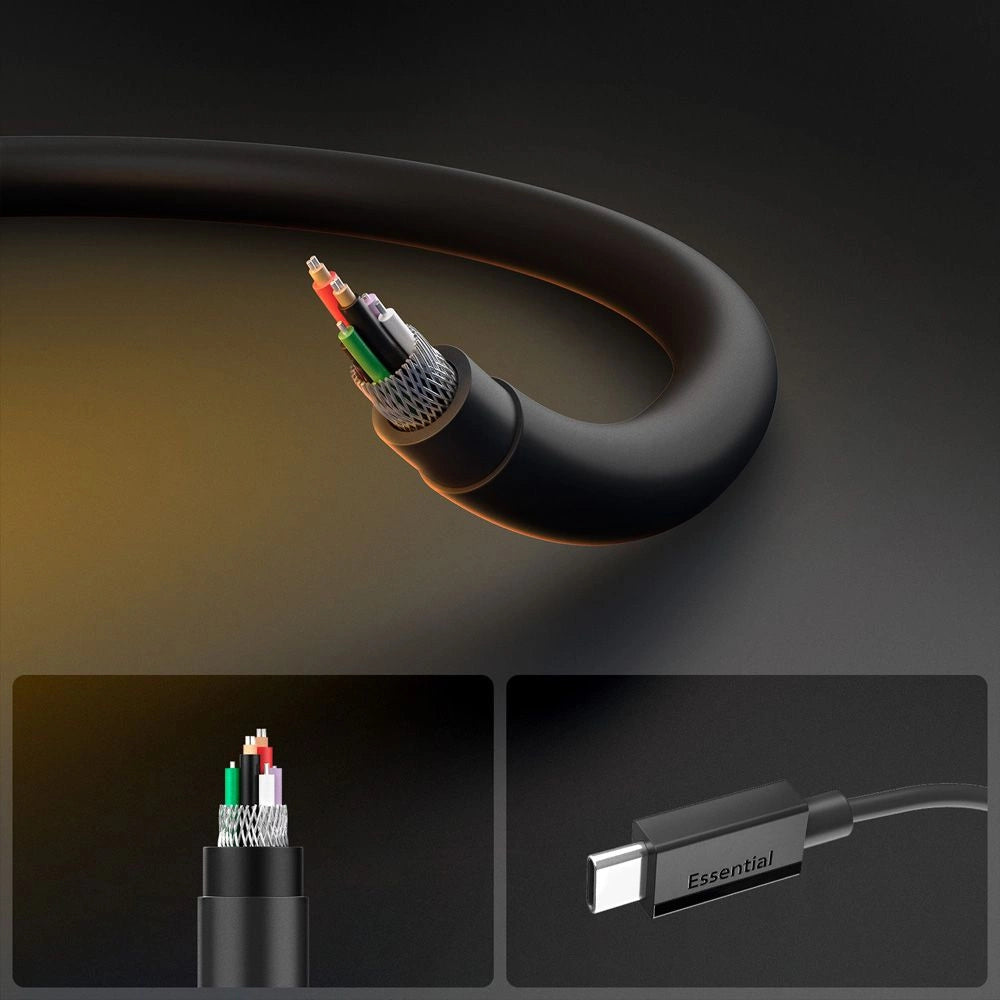 Spigen EB6020CC 60W Cable + USB-C / USB-C Cable 200 cm - Black_5