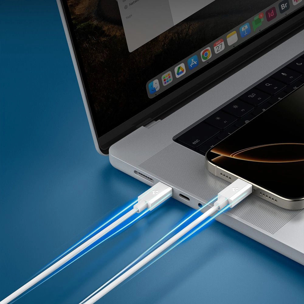 Spigen EB6020CC 60W Cable + USB-C / USB-C Cable 200 cm - White_6
