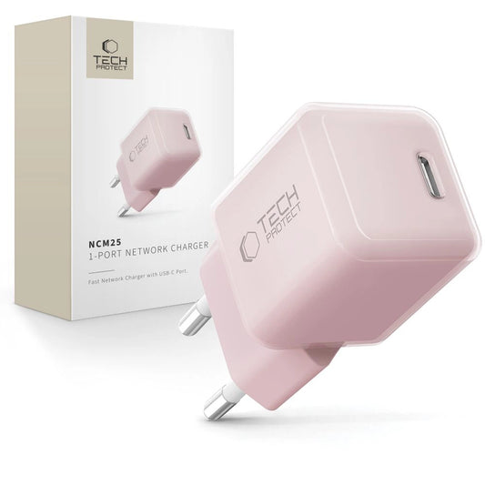 Tech-Protect NCM25 USB-C PD 25W Wall Charger - Pink_0