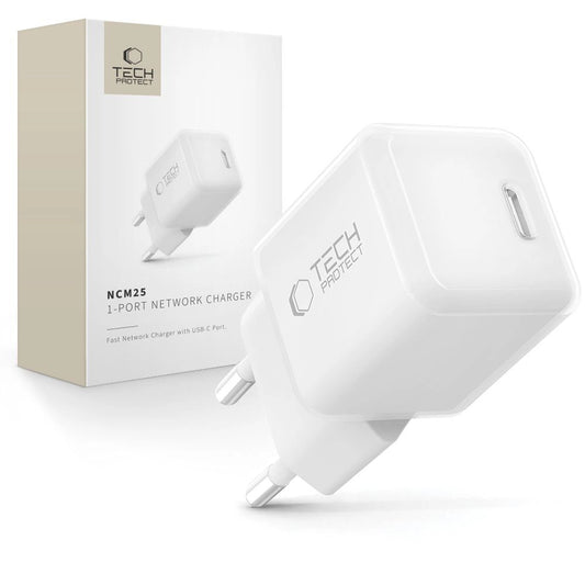 Tech-Protect NCM25 USB-C PD 25W Wall Charger - White_0
