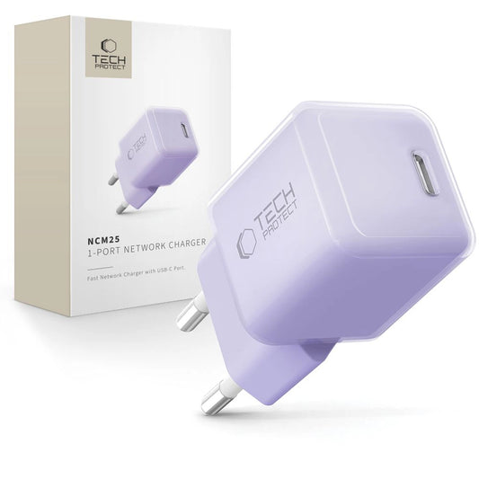Tech-Protect NCM25 USB-C PD 25W Wall Charger - Purple_0