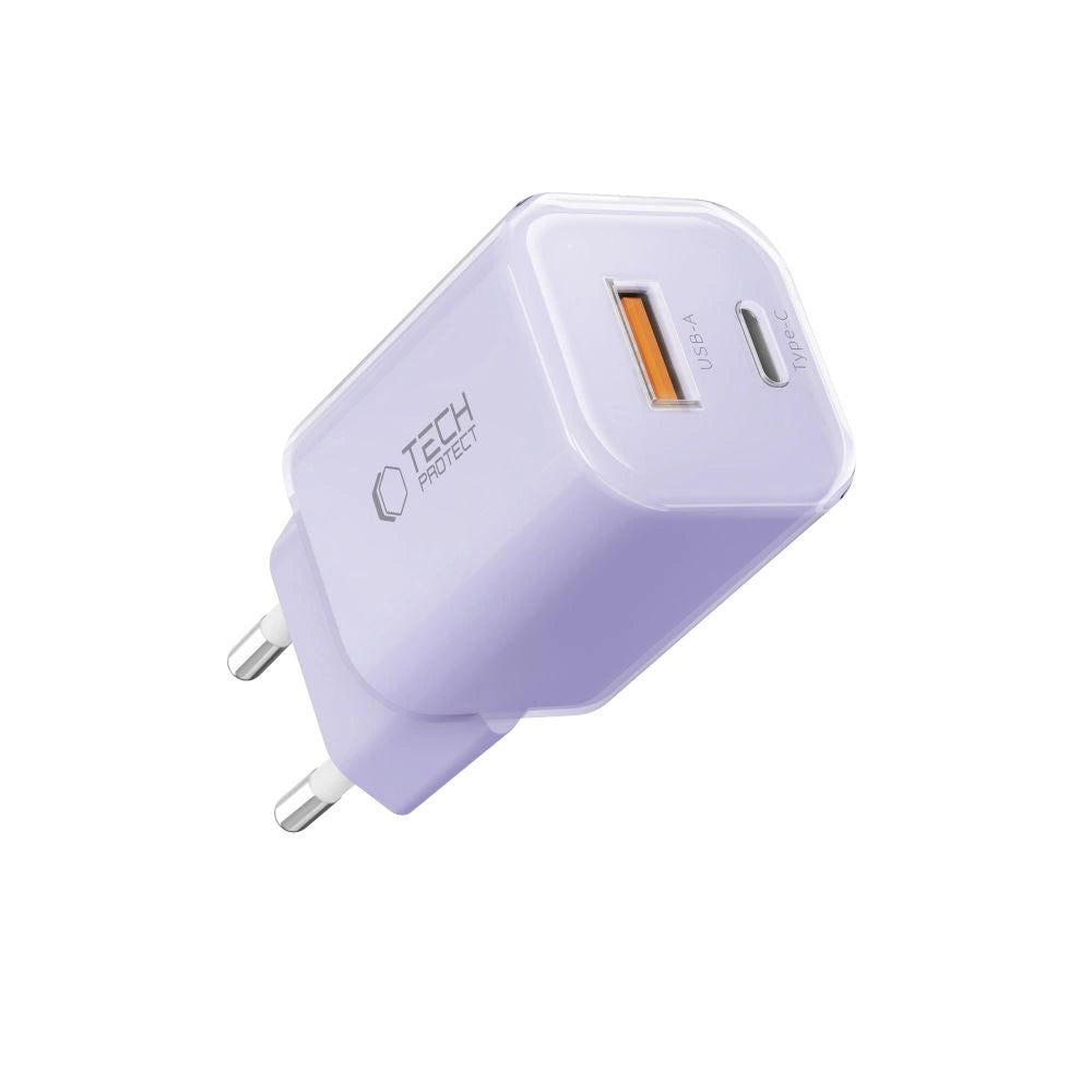 Tech-Protect NCM33 PD 33W QC3.0 USB-C / USB-C Wall Charger - Purple_1