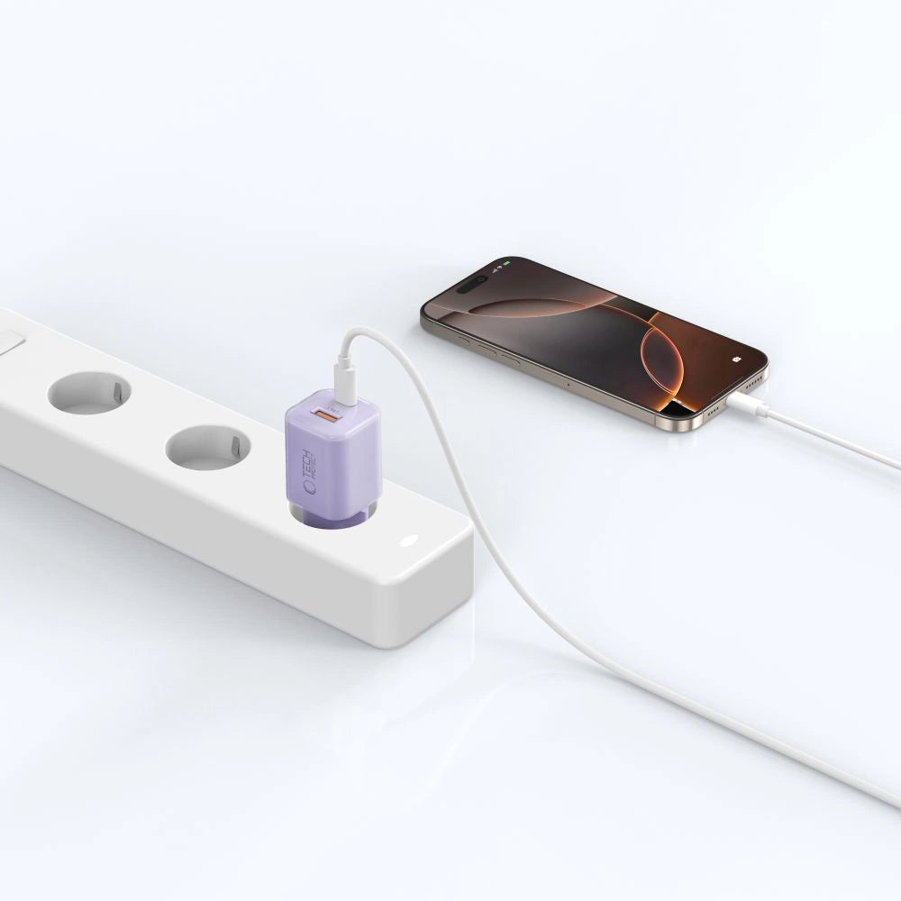 Tech-Protect NCM33 PD 33W QC3.0 USB-C / USB-C Wall Charger - Purple_5