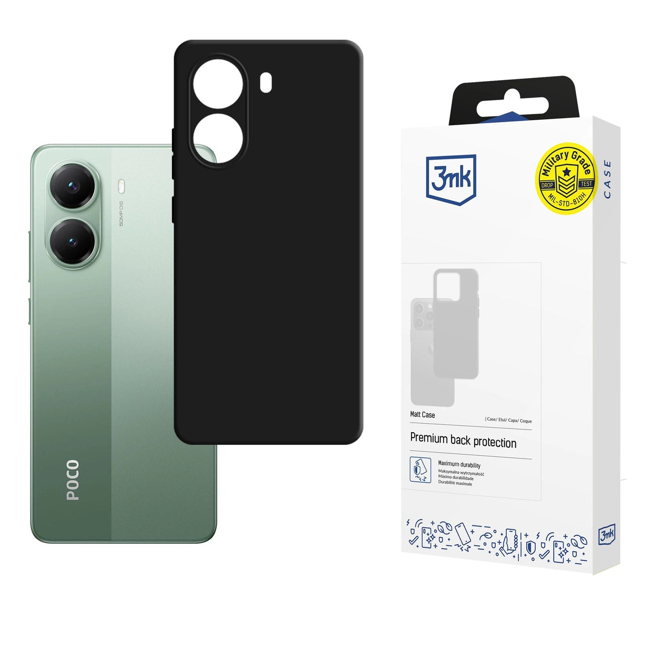 3mk Matt Case for Xiaomi Poco X7 Pro - Matte Black_0