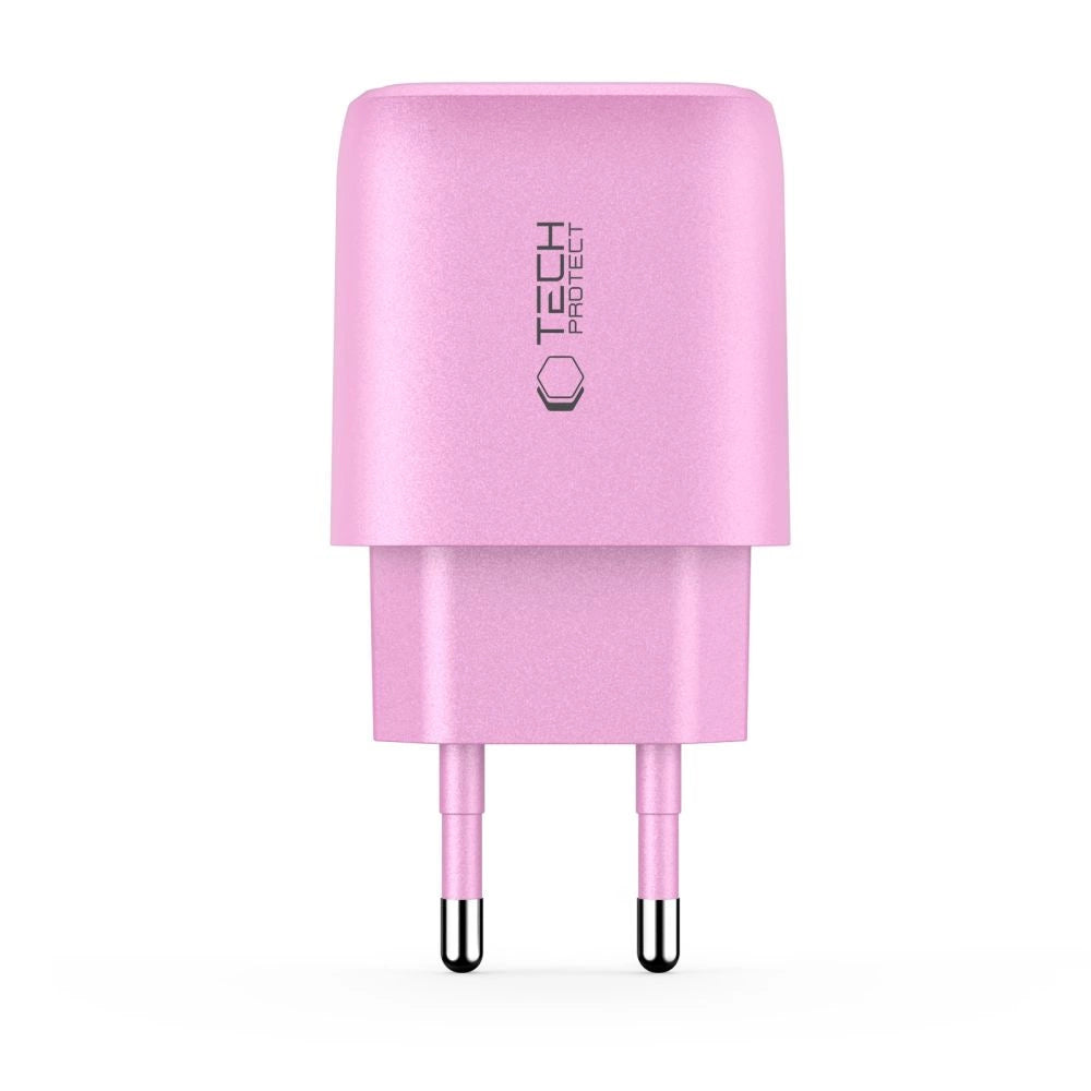 Tech-Protect NCA20 PD 20W QC3.0 USB-A / USB-C Wall Charger - Pink_2