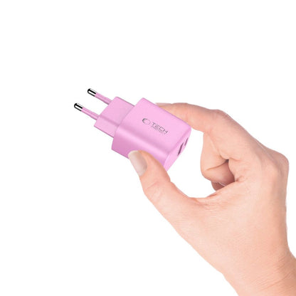 Tech-Protect NCA20 PD 20W QC3.0 USB-A / USB-C Wall Charger - Pink_4