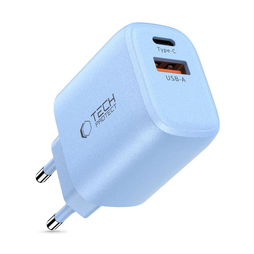 Tech-Protect NCA20 PD 20W QC3.0 USB-A / USB-C Wall Charger - Blue_1