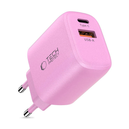 Tech-Protect NCA30 PD 30W QC3.0 USB-A / USB-C Wall Charger - Pink_1