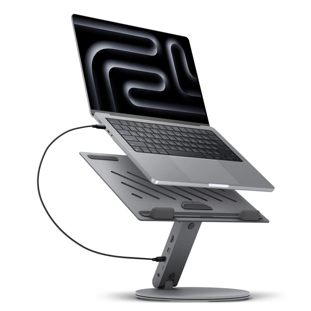 Spigen LD204H Stand + Hub 6-in-1 - Gray_1