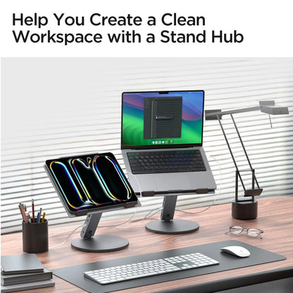 Spigen LD204H Stand + Hub 6-in-1 - Gray_4