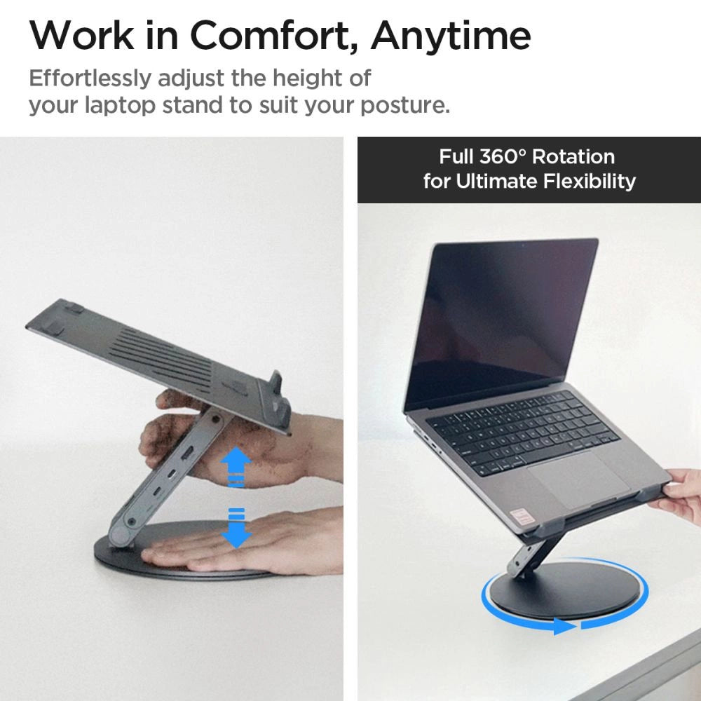 Spigen LD204H Stand + Hub 6-in-1 - Gray_5