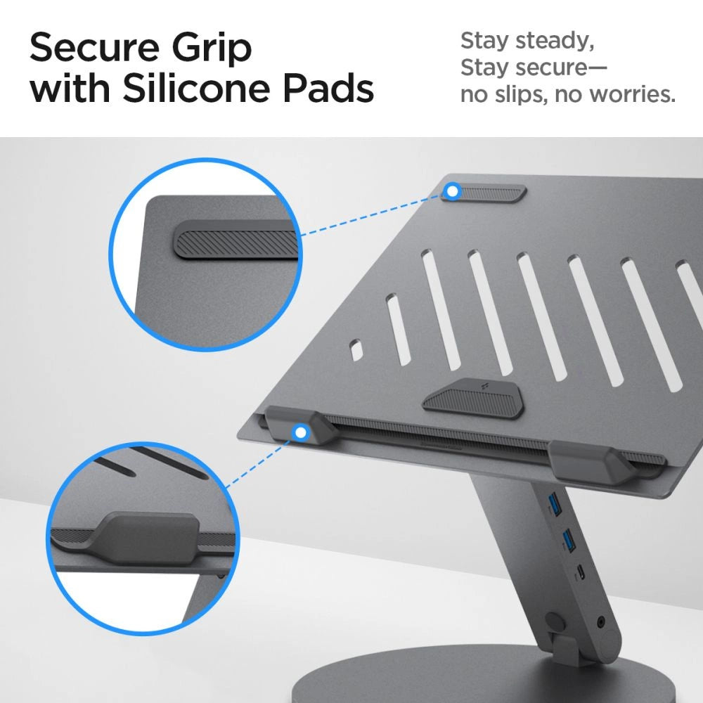 Spigen LD204H Stand + Hub 6-in-1 - Gray_6
