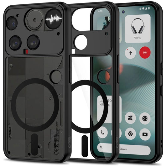 Tech-Protect MagMat MagSafe Case for Nothing Phone 3 - Black and Clear_0