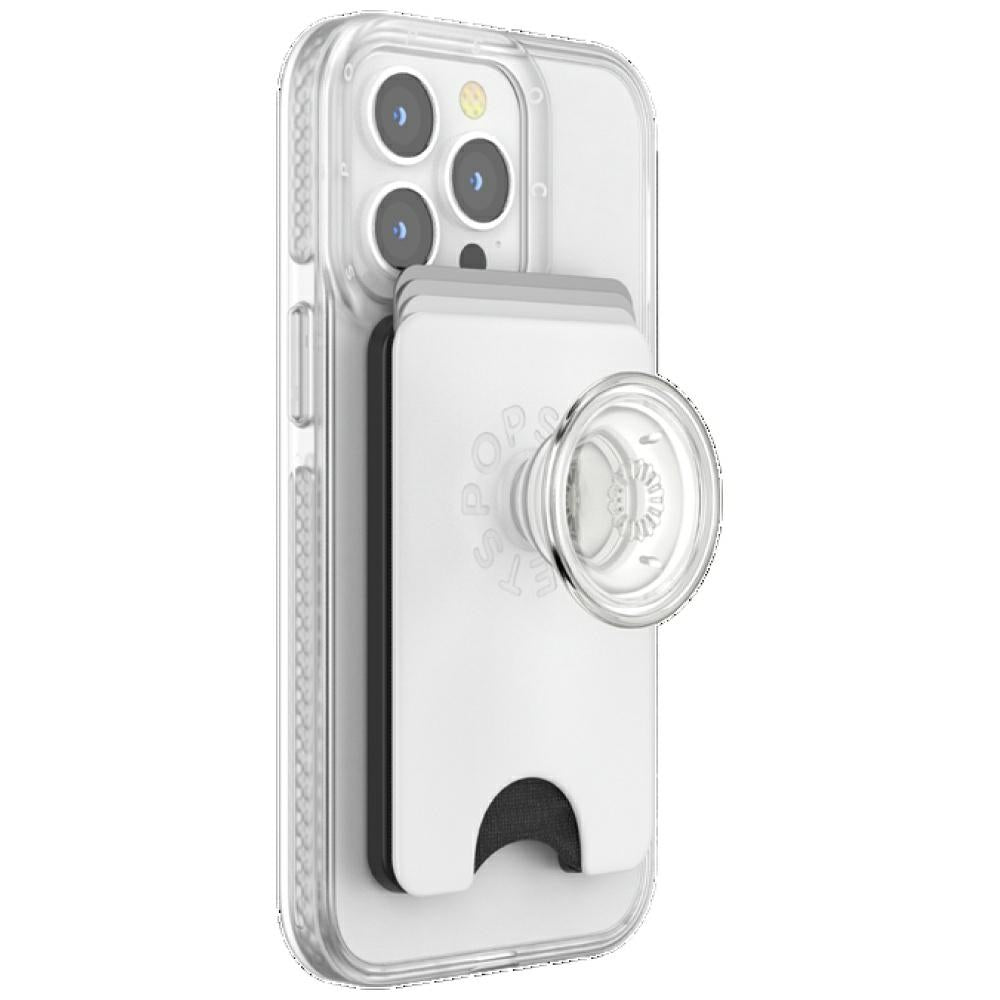 Popsockets PopWallet+ PopGrip PW+ MS G2 MagSafe Wallet Phone Holder and Stand, White and Transparent_3