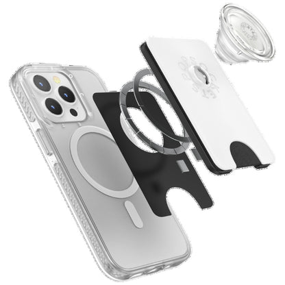 Popsockets PopWallet+ PopGrip PW+ MS G2 MagSafe Wallet Phone Holder and Stand, White and Transparent_6