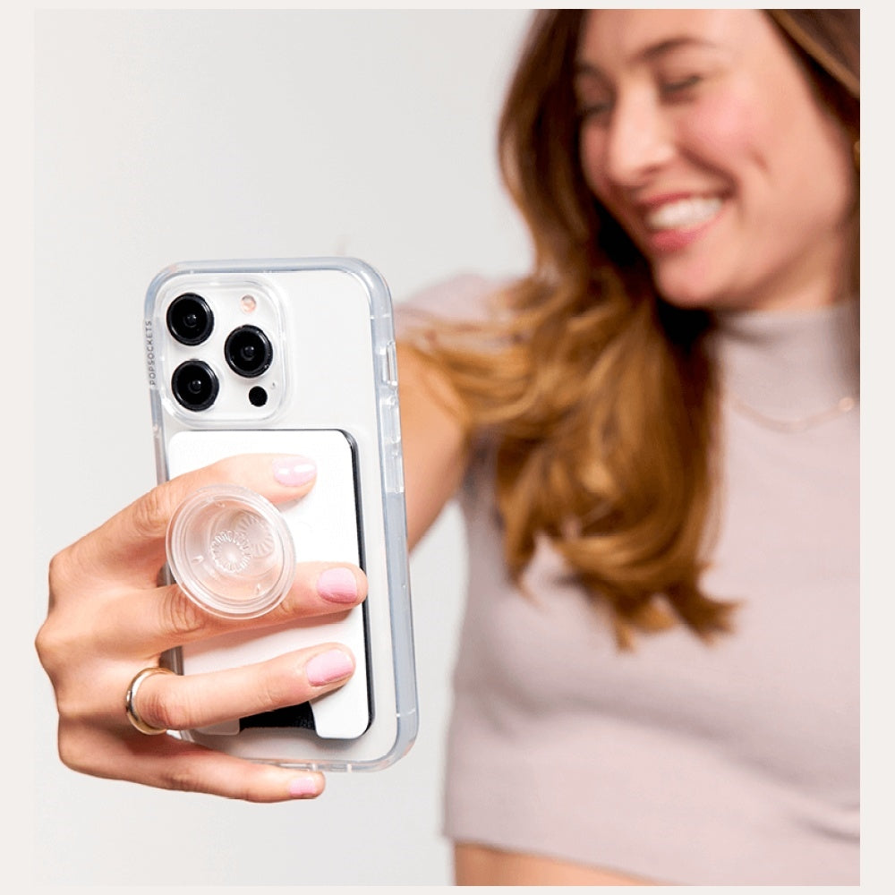 Popsockets PopWallet+ PopGrip PW+ MS G2 MagSafe Wallet Phone Holder and Stand, White and Transparent_7