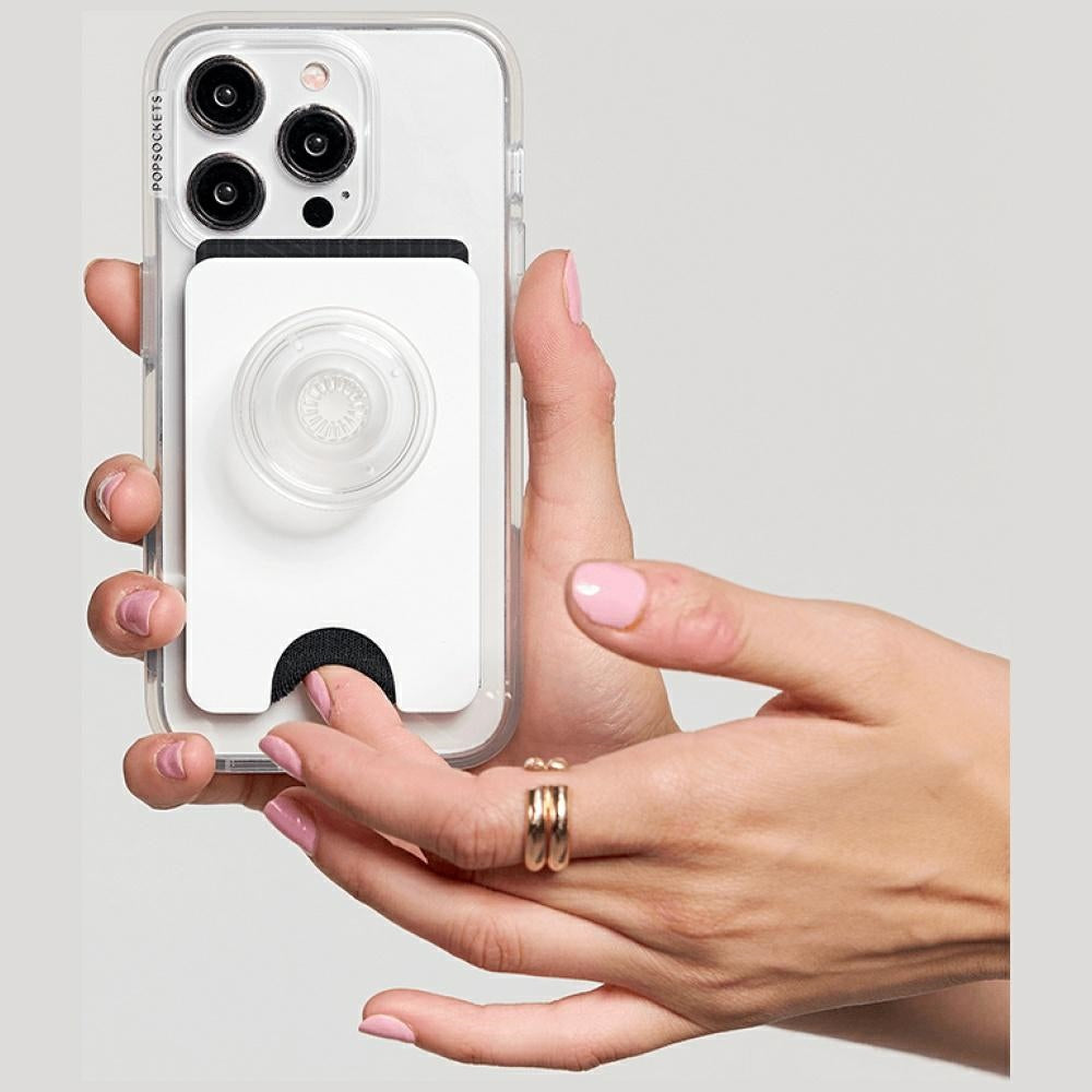 Popsockets PopWallet+ PopGrip PW+ MS G2 MagSafe Wallet Phone Holder and Stand, White and Transparent_8