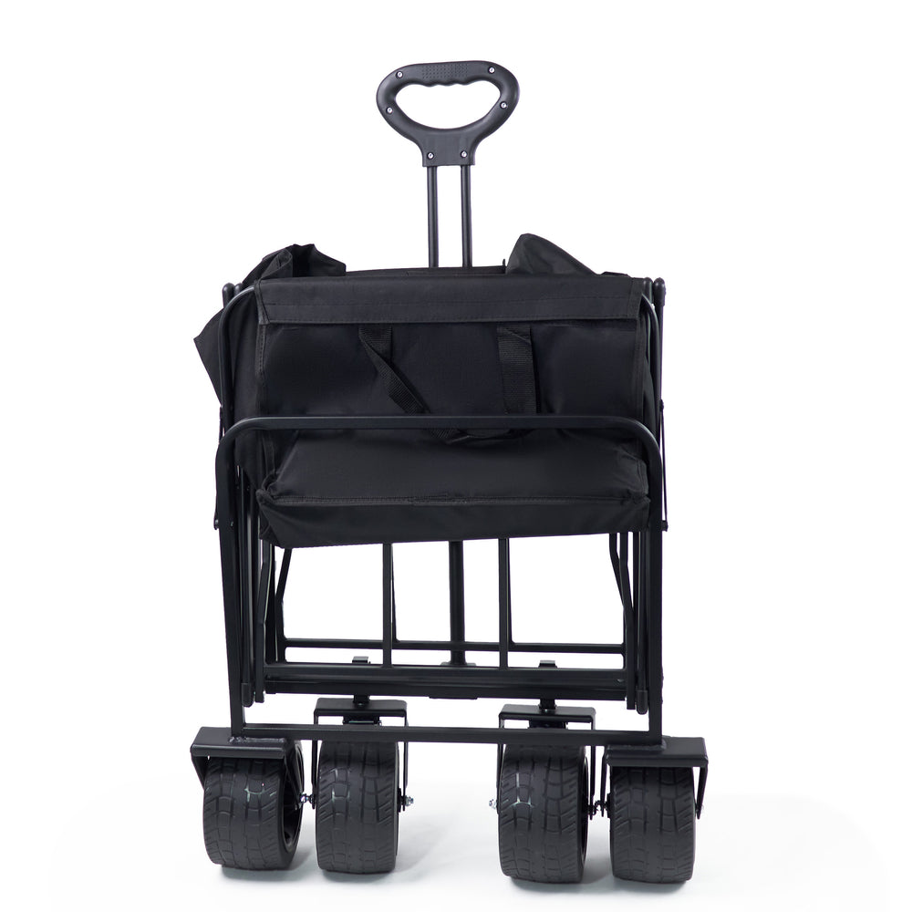 Wozinsky WZP-100 beach, tourist, garden trolley, durable, wide wheels, with safety net up to 100 kg - black_4