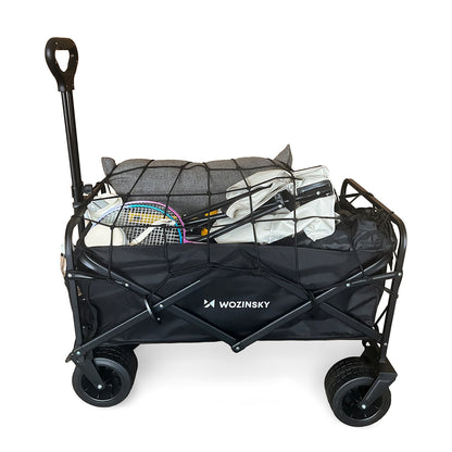 Wozinsky WZP-100 beach, tourist, garden trolley, durable, wide wheels, with safety net up to 100 kg - black_11