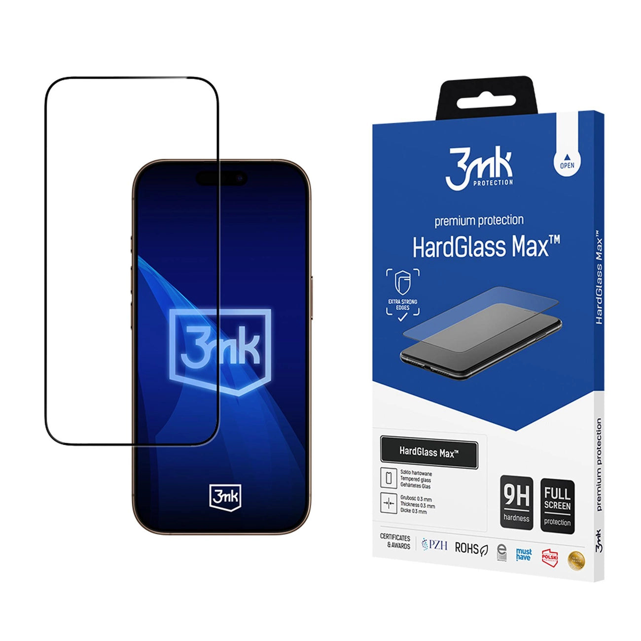 Reinforced 3mk HardGlass Max Black Tempered Glass for Apple iPhone 17 Pro Max_0