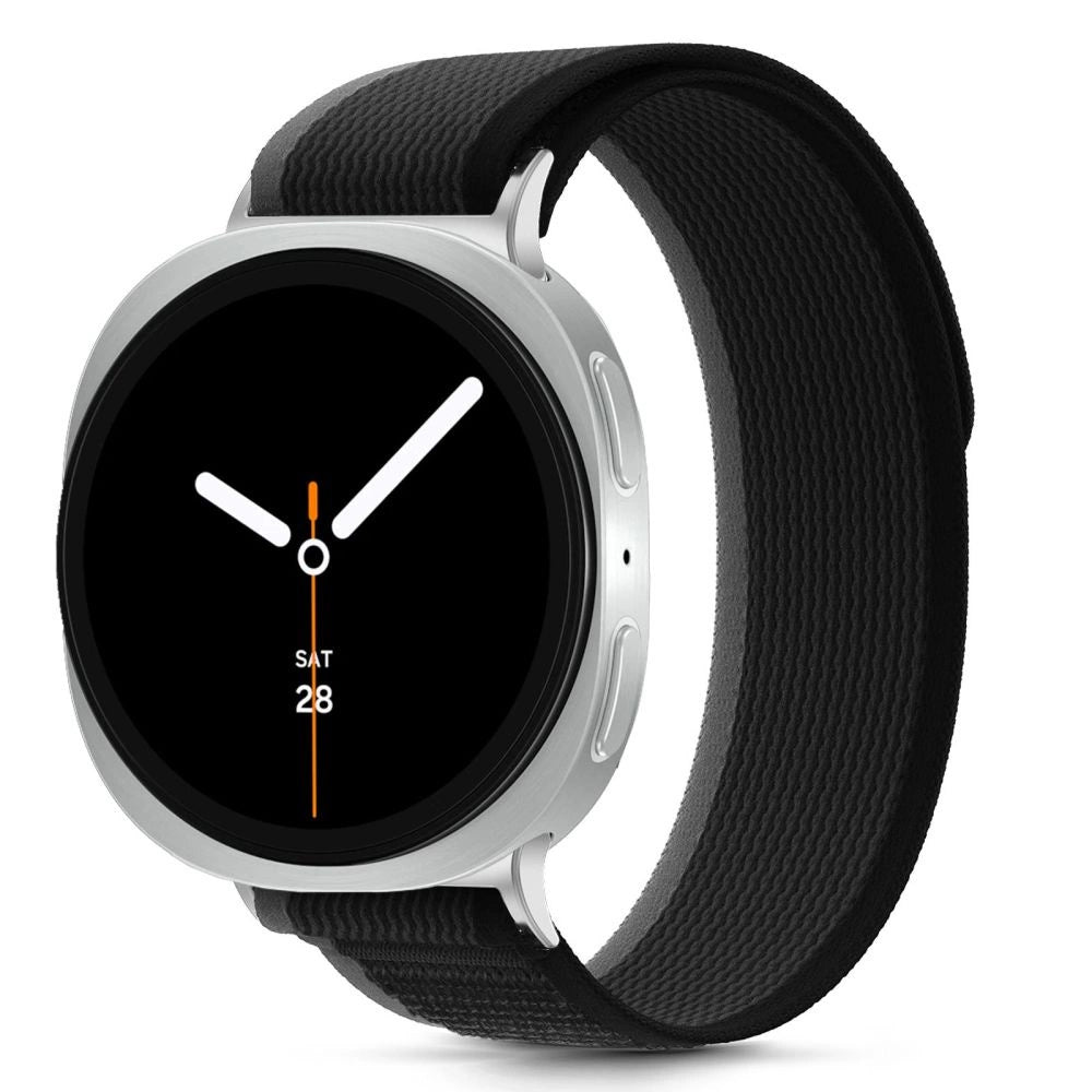 Tech-Protect Nylon Stripe Strap for Samsung Galaxy Watch 40/44/46 mm - Black and Orange_1
