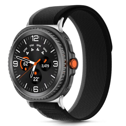 Tech-Protect Nylon Stripe Strap for Samsung Galaxy Watch 40/44/46 mm - Black and Orange_2