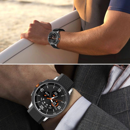 Tech-Protect Nylon Stripe Strap for Samsung Galaxy Watch 40/44/46 mm - Black and Orange_6