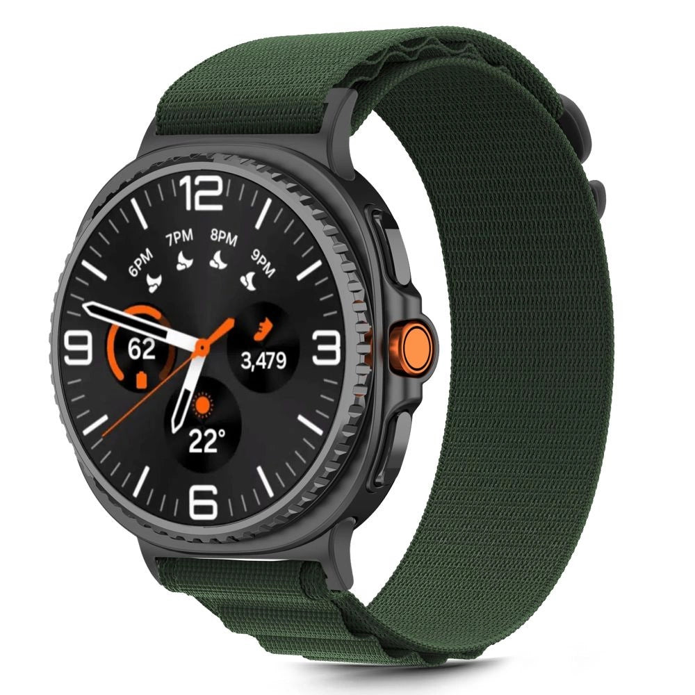 Tech-Protect Nylon Stripe Strap for Samsung Galaxy Watch 40/44/46 mm - Green_1