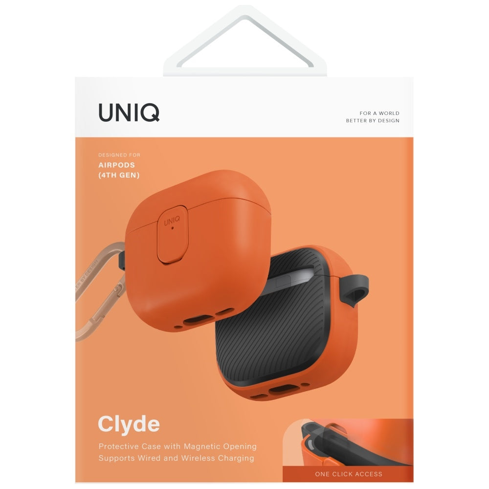Uniq Clyde Lock Case for AirPods 4 - Orange_4